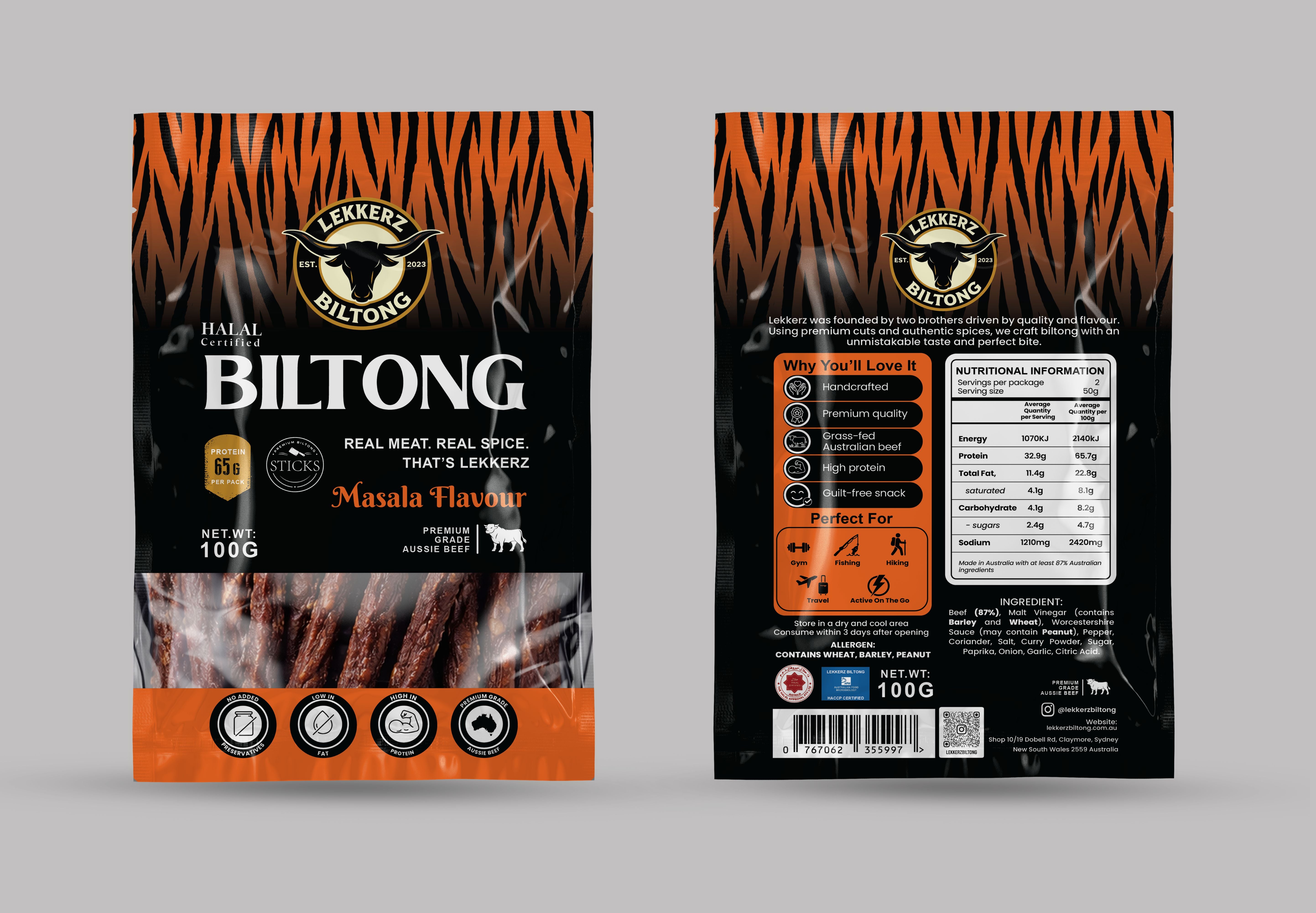 Masala Steak Biltong Sticks